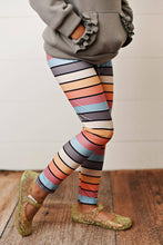 Load image into Gallery viewer, Kids Gray Ruffle Hoodie and Rainbow Stripe Leggings Fall Set