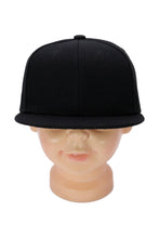 Load image into Gallery viewer, Kids Solid Twill Snap Back Flat Bill Cap