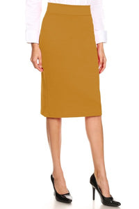 Silky Ponti Knee Pencil Skirt 54