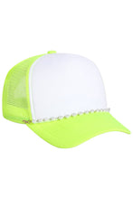 Load image into Gallery viewer, Faux Pearl Chain Foam Mesh Trucker Hat