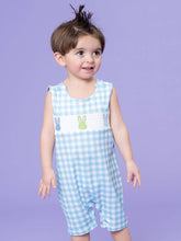 Load image into Gallery viewer, Bunny Lineup Gingham Smocked Johnny