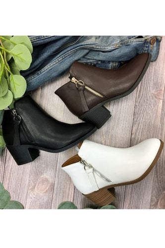 Adult Black Zip Booties