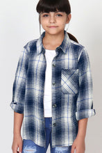 Load image into Gallery viewer, Navy/Plaid Button Up Shirt
