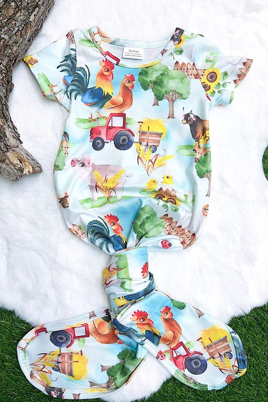 Farm Animals Baby Gown