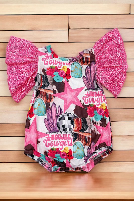 Boujee Cowgirl Flutter Sleeve Onesie