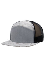Load image into Gallery viewer, Solid Front Nylon Camo 7 Panel Flat Trucker Hat