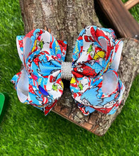 Load image into Gallery viewer, 1,2 CHARACTER PRINTED DOUBLE LAYER HAIR BOWS. 4PCS/$10.00 BW-DSG-813
