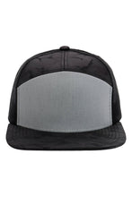 Load image into Gallery viewer, Solid Front Nylon Camo 7 Panel Flat Trucker Hat
