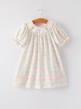 Load image into Gallery viewer, Easter Cross Smocking Embroidery Colorful Dress