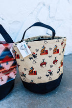 Load image into Gallery viewer, Vintage Cowboy Round Storage Bin