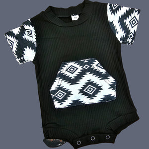 Black,White Serape Onesie