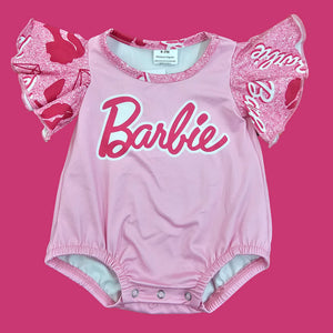 Hot Pink B Flutter Onesie