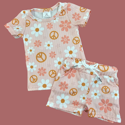 Pink Peace Flower 2PC