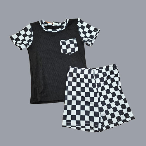 Black/White Checkered 2pc