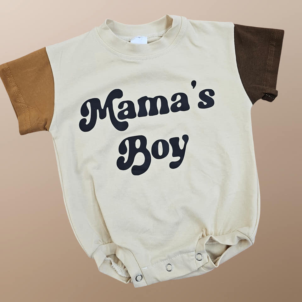 Tan Mamas Boy Onesie