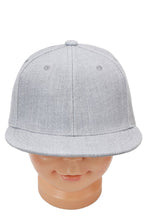 Load image into Gallery viewer, Kids Solid Twill Snap Back Flat Bill Cap