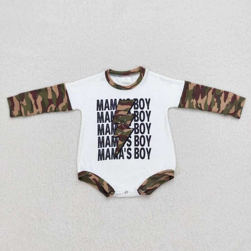 Camo/White Mamas Boy Onesie 31