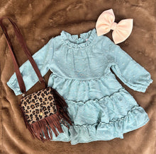 Load image into Gallery viewer, Green Dot Ruffle Tiered Dress