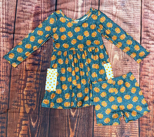 Denim Pumpkin Dress W/Bloomers