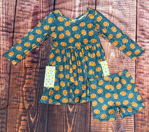 Denim Pumpkin Dress W/Bloomers