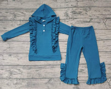 Load image into Gallery viewer, Solid Ruffle Hooded Sets