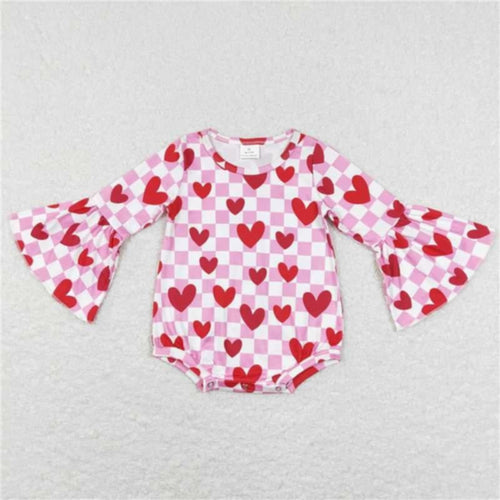 Heart Checkered Bell Onesie