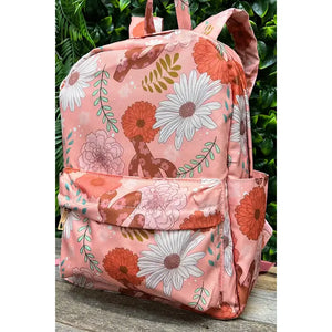 Mauve floral/cactus backpack-toddler