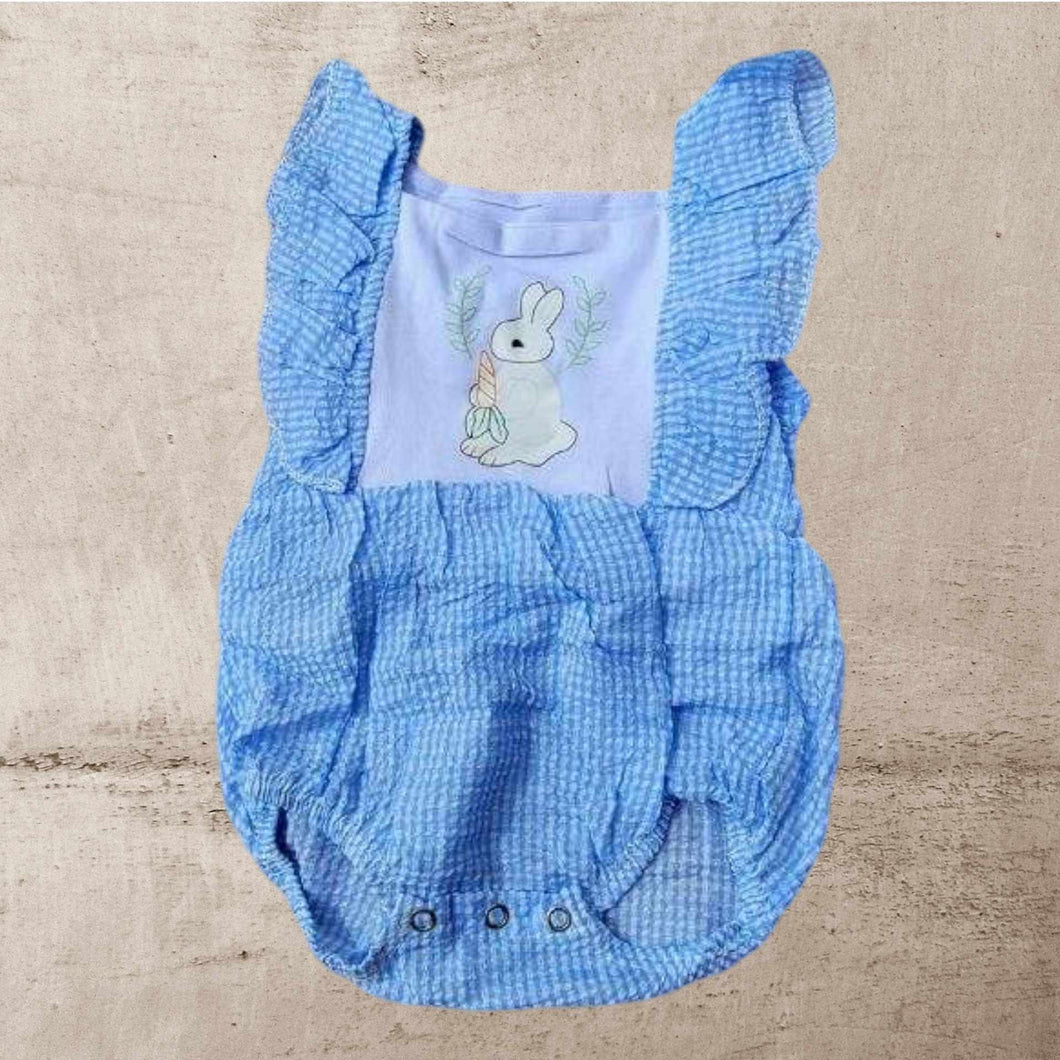 Blue Gingham Bunny Bubble