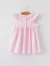 Load image into Gallery viewer, Smocking Easter Embroidered Ruffles Girls Pink Dress