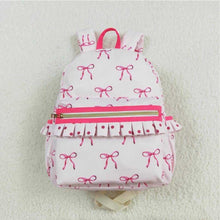 Load image into Gallery viewer, Pink Ruffled Bow backpack