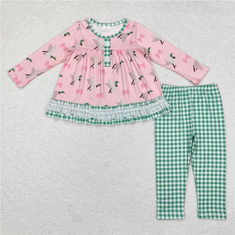 Pink/green gingham Duck 2pc