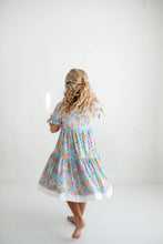 Load image into Gallery viewer, Kids Vintage Floral &amp; Lace Tiered Square Neck Spring Dress
