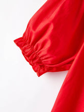Load image into Gallery viewer, Girls Bow Smocking Embroidered Red Dress