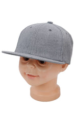 Load image into Gallery viewer, Kids Solid Twill Snap Back Flat Bill Cap