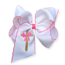 Load image into Gallery viewer, 5" Easter embroidered hair bows with moon stitch trim. 3PCS/$12.00