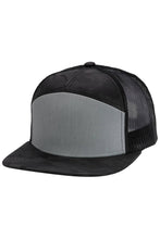 Load image into Gallery viewer, Solid Front Nylon Camo 7 Panel Flat Trucker Hat