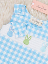 Load image into Gallery viewer, Bunny Lineup Gingham Smocked Johnny