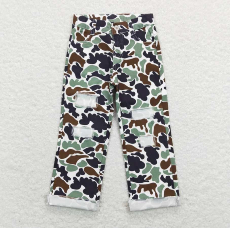 Green Camo Old School distressed jeans