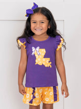 Load image into Gallery viewer, Louisiana Embroidered Floral Ruffle Outfit