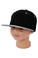 Load image into Gallery viewer, Kids Solid Twill Snap Back Flat Bill Cap