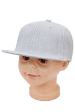 Load image into Gallery viewer, Kids Solid Twill Snap Back Flat Bill Cap