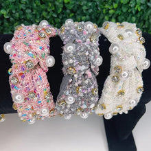 Load image into Gallery viewer, White rhinestone headband