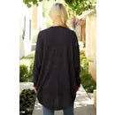 Charcoal Knit Round Hem Pocket Cardi