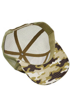Load image into Gallery viewer, Camouflage Cotton Poly Blend 7 Panel Flat Bill Trucker Hat