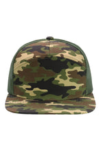 Load image into Gallery viewer, Camouflage Cotton Poly Blend 7 Panel Flat Bill Trucker Hat