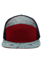 Load image into Gallery viewer, Solid Front Nylon Camo 7 Panel Flat Trucker Hat