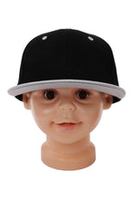 Load image into Gallery viewer, Kids Solid Twill Snap Back Flat Bill Cap