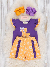 Load image into Gallery viewer, Louisiana Embroidered Floral Ruffle Outfit
