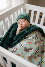 Load image into Gallery viewer, 32 inch x 32 inch Mallard duck baby blanket with cozy faux fur.
