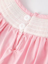 Load image into Gallery viewer, Girls Easter Bunny Smocking Embroidered Lace Cuff Pink Dress